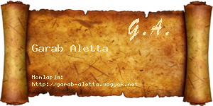 Garab Aletta névjegykártya